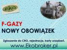 F-gazy substancje kontrolowane, raport, tel. 502-032-782, Warszawa